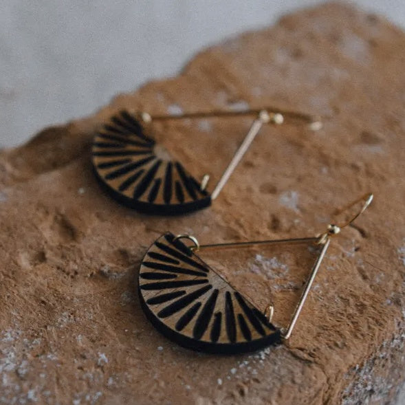 Gold Plated Flying Lotus Sunflower Earring