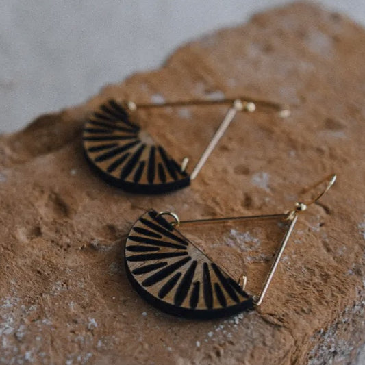 Gold Plated Flying Lotus Sunflower Earring