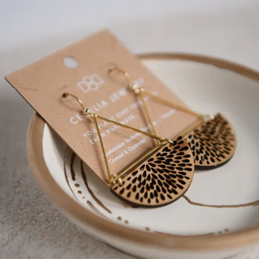 Gold Plated Flying Lotus Pomegranate Earring