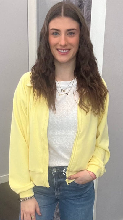 Luxe Sand Wash Rib Zip Jacket my Mono B