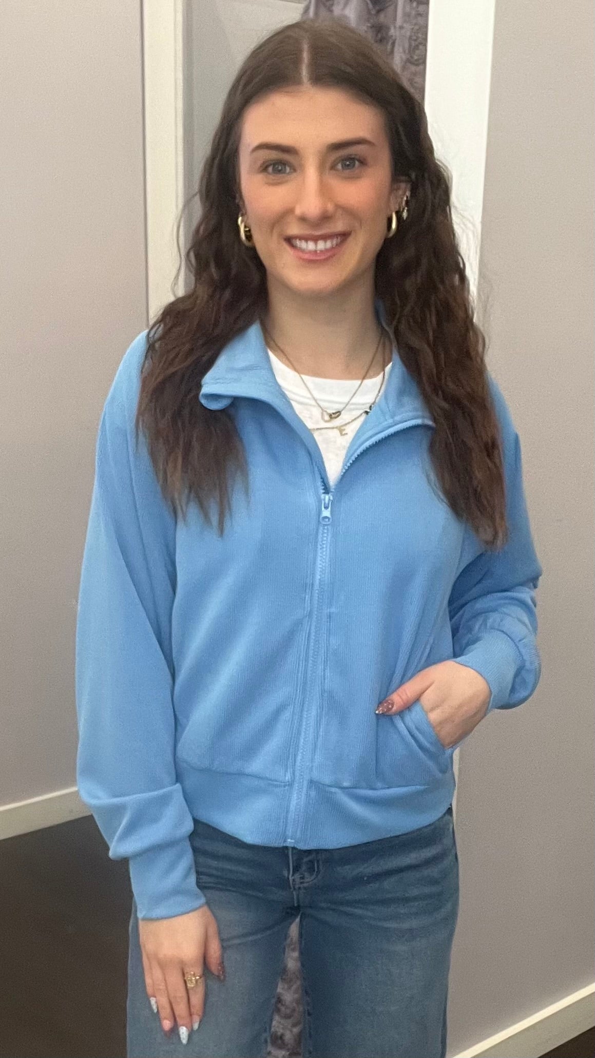 Luxe Sand Wash Rib Zip Jacket my Mono B