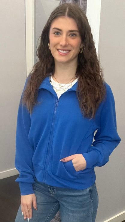 Luxe Sand Wash Rib Zip Jacket my Mono B