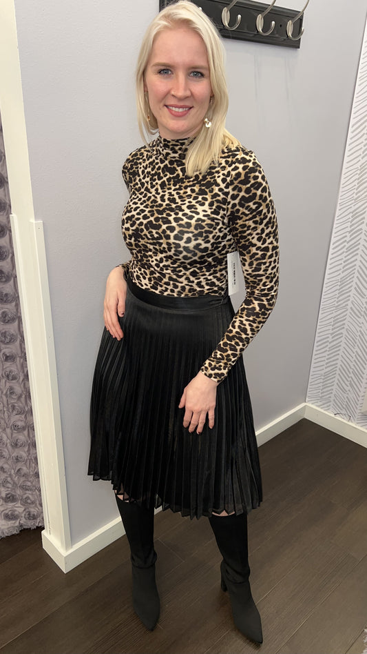 Midnight Luxe Pleated Skirt