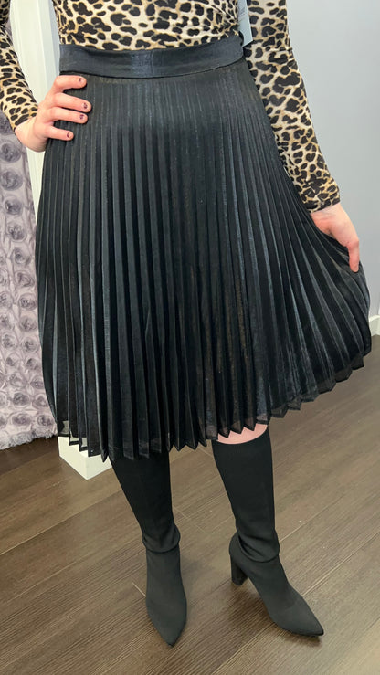 Midnight Luxe Pleated Skirt