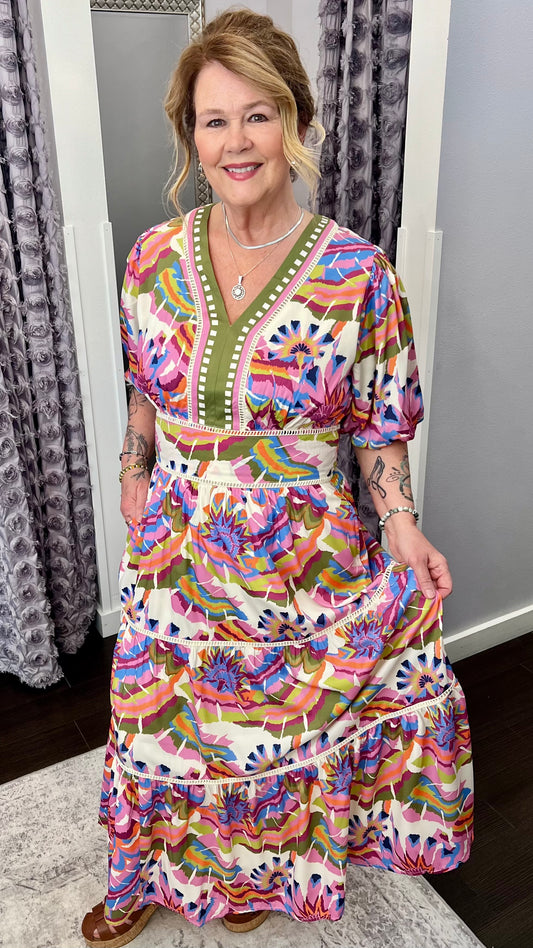 Riviera Bloom Maxi Dress by THML