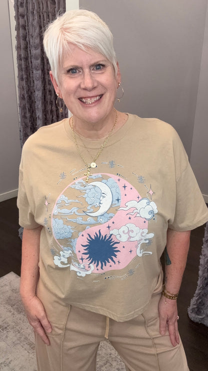 Dreamer Sun & Moon Cropped Tee