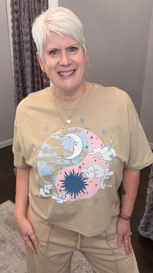 Dreamer Sun & Moon Cropped Tee