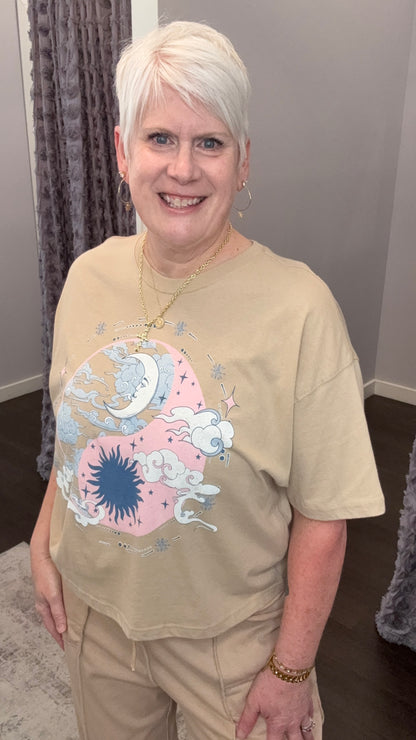 Dreamer Sun & Moon Cropped Tee