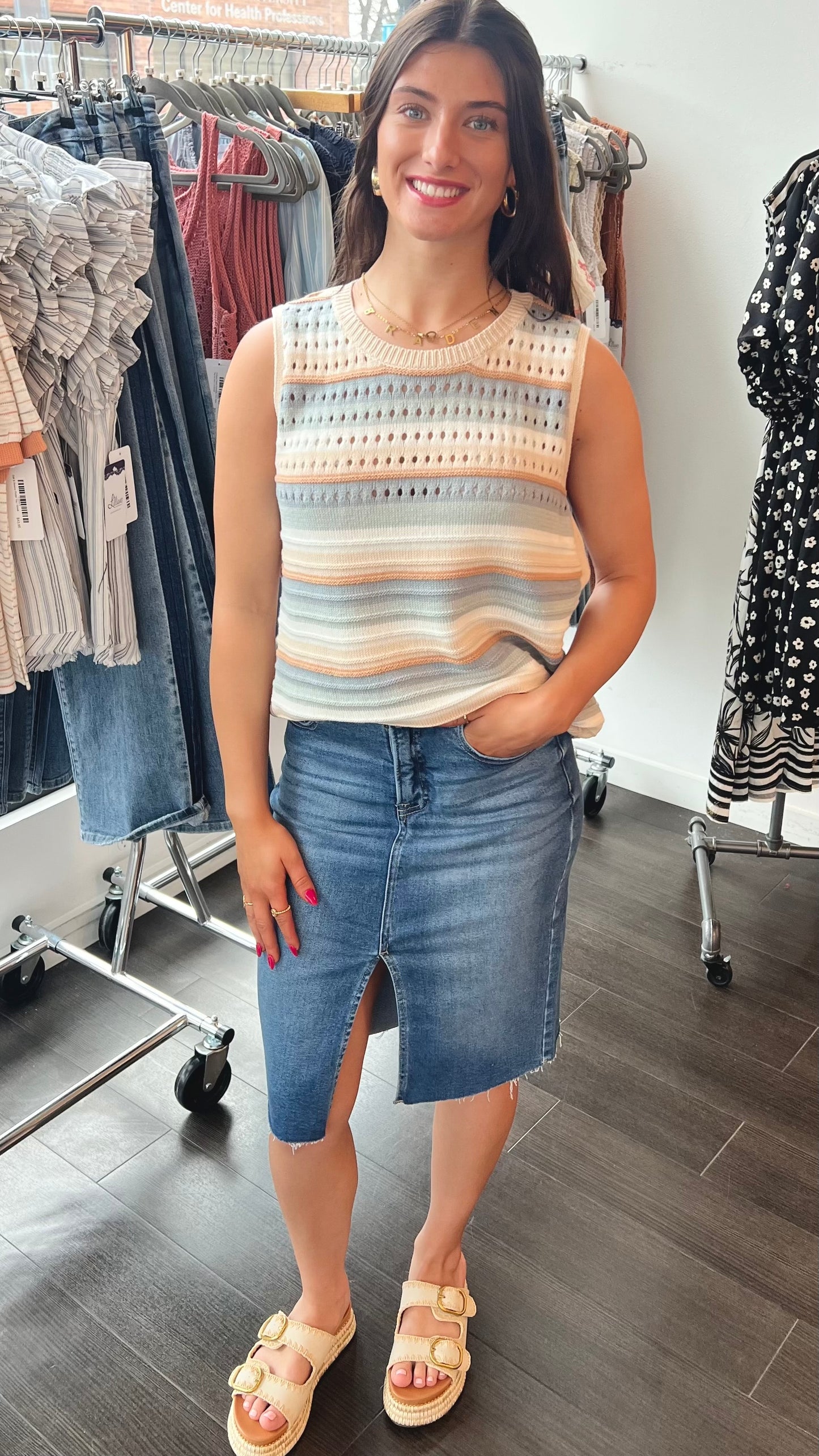 Creamsicle Skies Sweater Tank