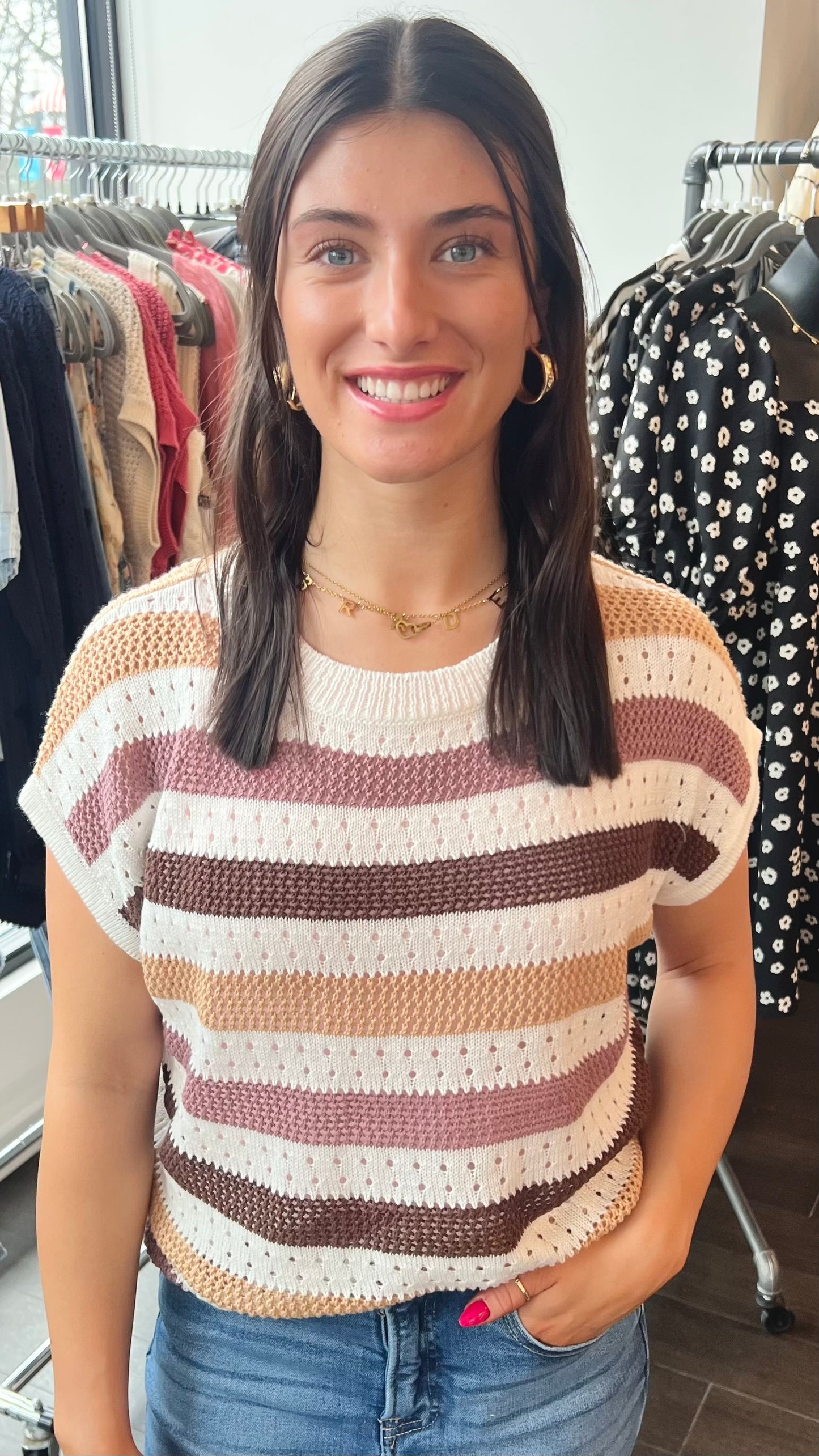 Sugar & Stripes Sweater Top