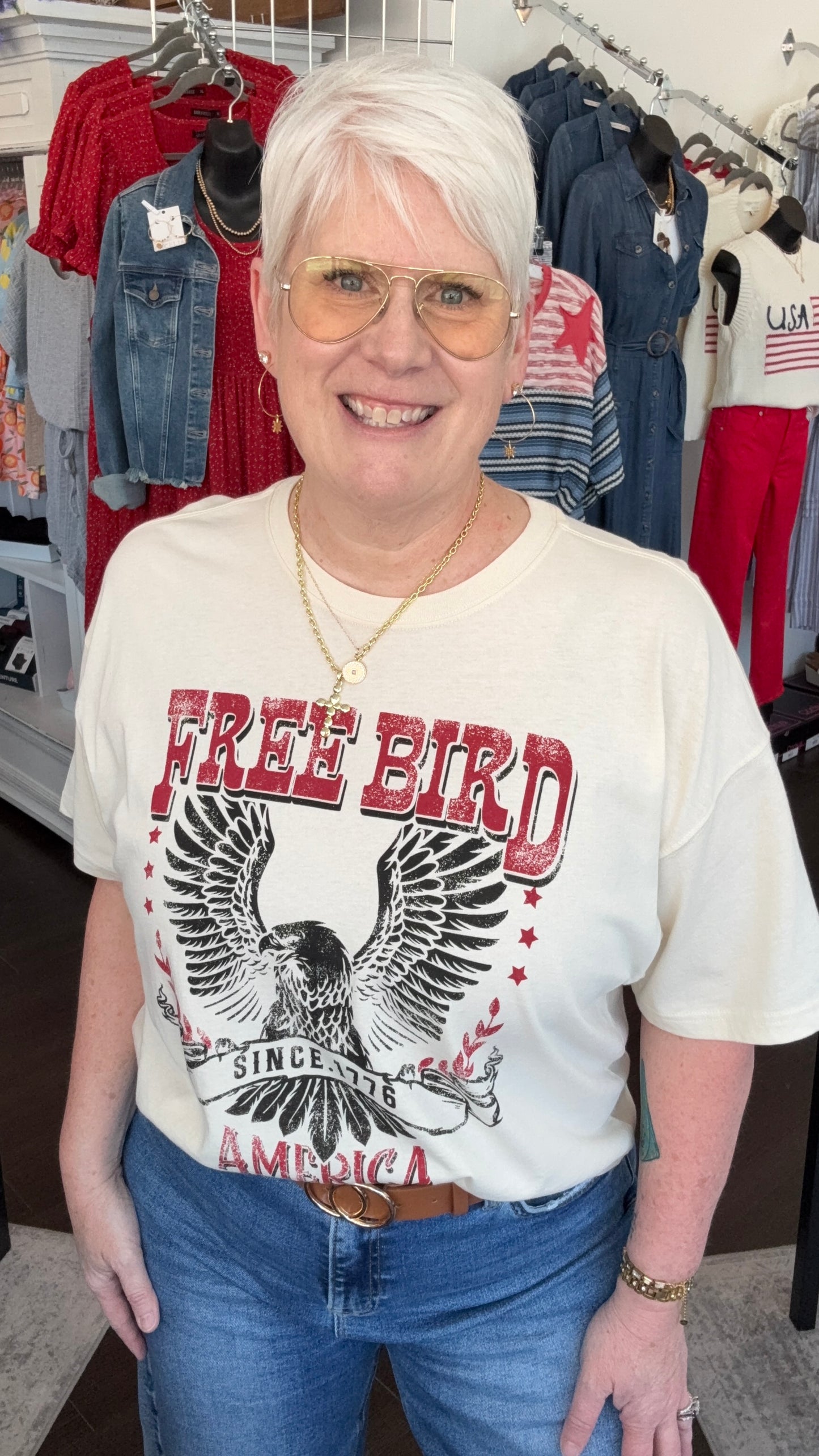 Free Bird Cropped Tee