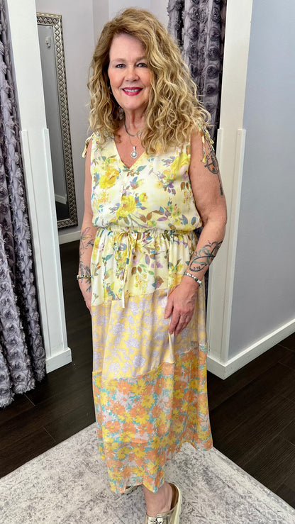 Honey Bloom Dress in Lemon Mix by Mystree