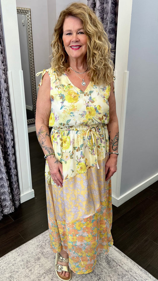 Honey Bloom Dress in Lemon Mix by Mystree
