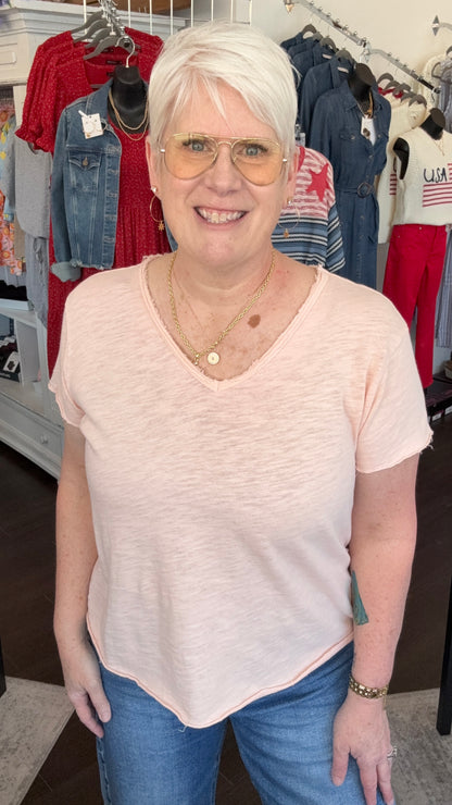 Vanya Slub Knit Tee in Pale Dogwood by Dear John