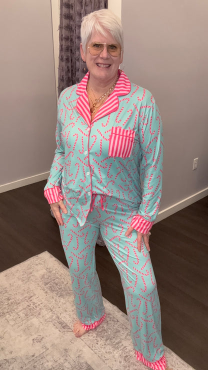 Salty Wave The Peppermint Twist Wide Leg Pajama Set - Value of $69.95