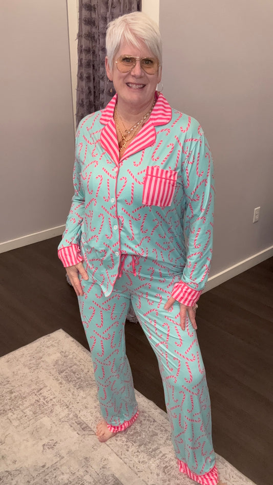 Salty Wave The Peppermint Twist Wide Leg Pajama Set - Value of $69.95