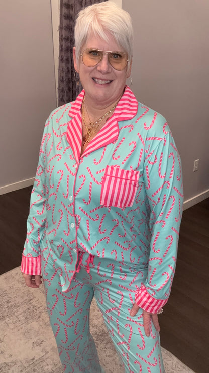 Salty Wave The Peppermint Twist Wide Leg Pajama Set - Value of $69.95