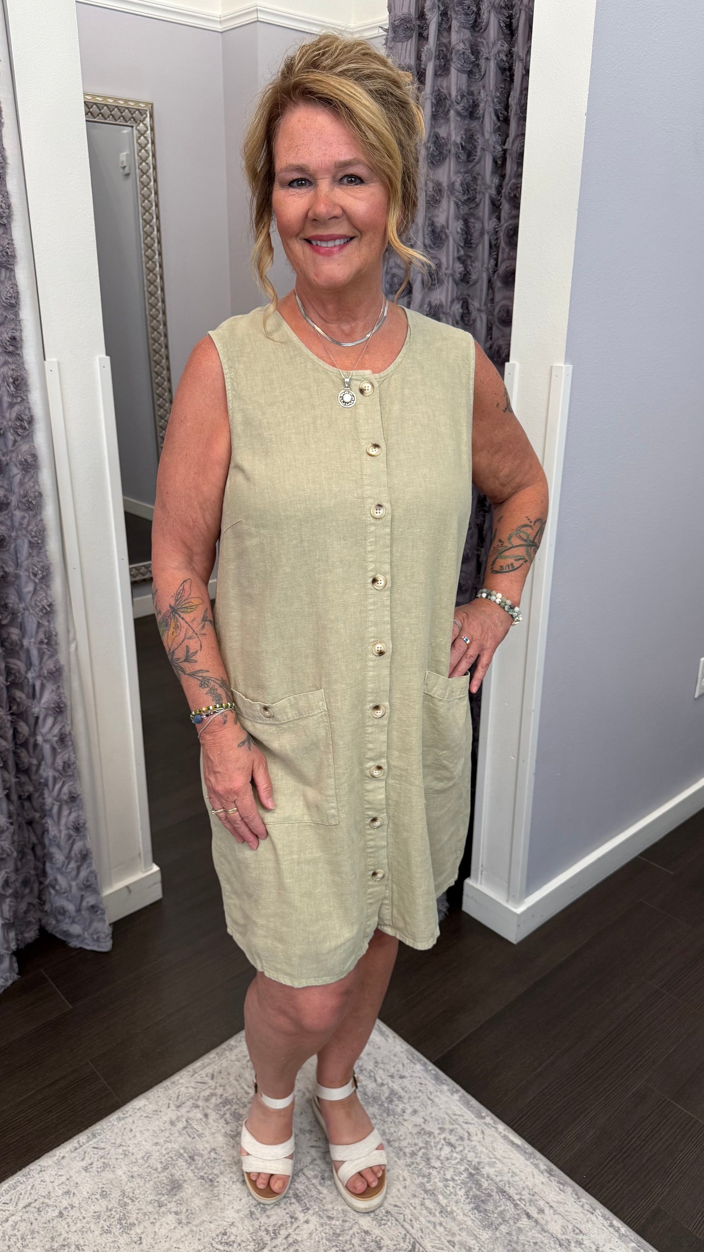 Riri Dress in Abbey Stone by Dear John