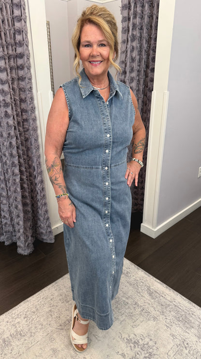 Luella Midi Dress in Lake Chelan by Dear John