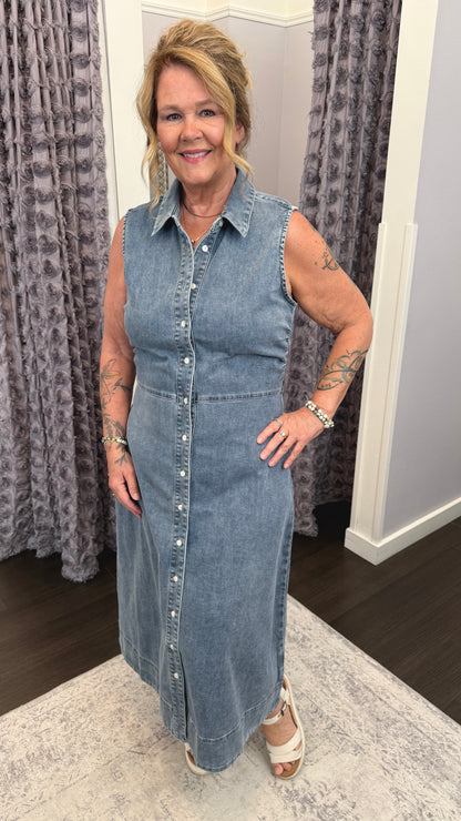 Luella Midi Dress in Lake Chelan by Dear John