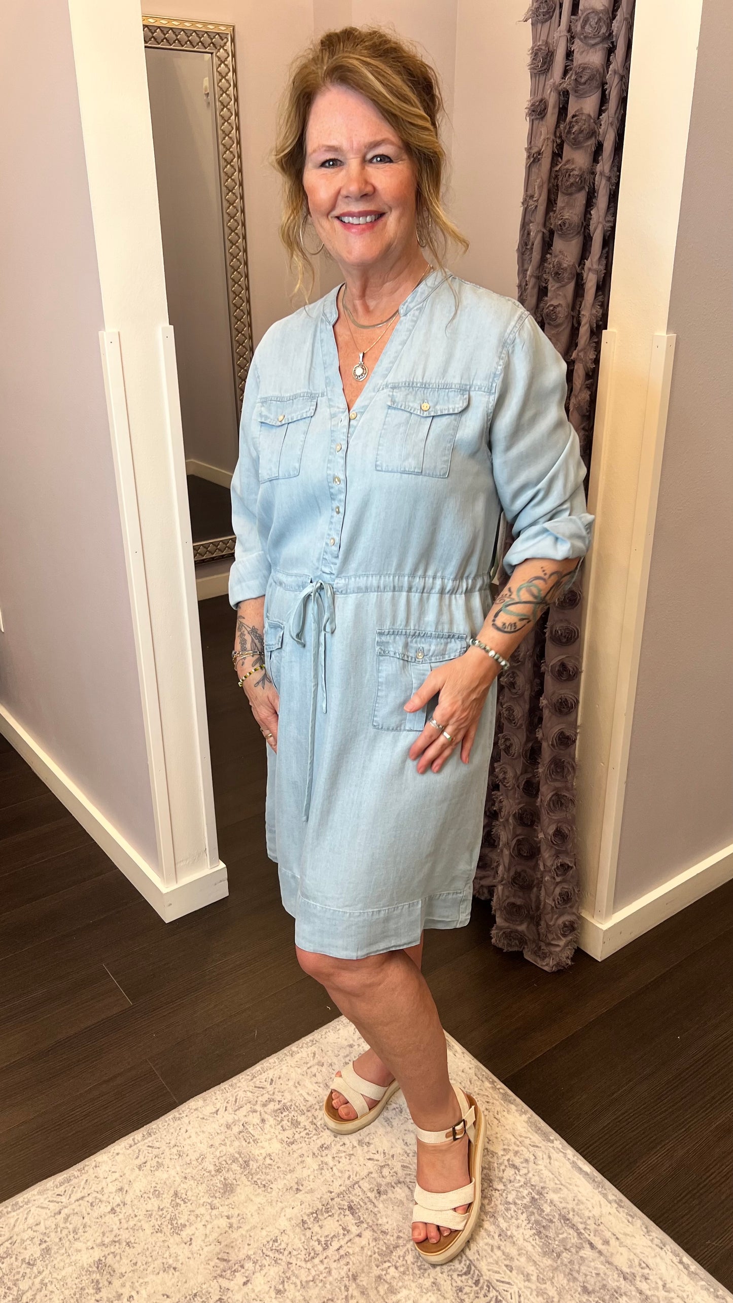 Letty Dress in Carolina Blue by Dear John