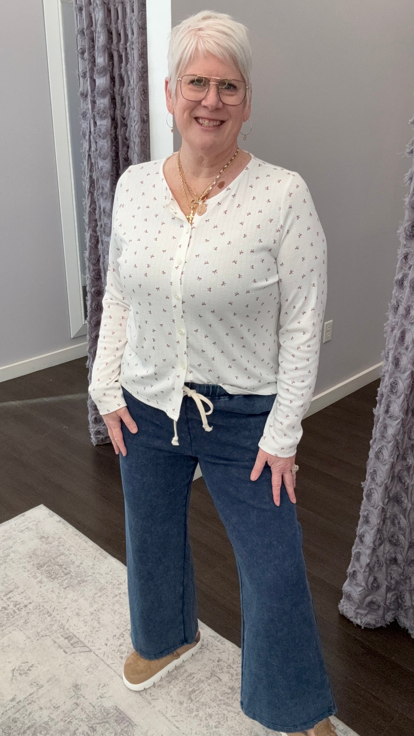 Comfy & Collected Knit Pants in Washed Indigo by Dex