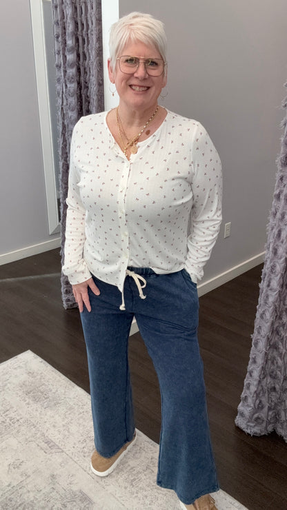 Comfy & Collected Knit Pants in Washed Indigo by Dex