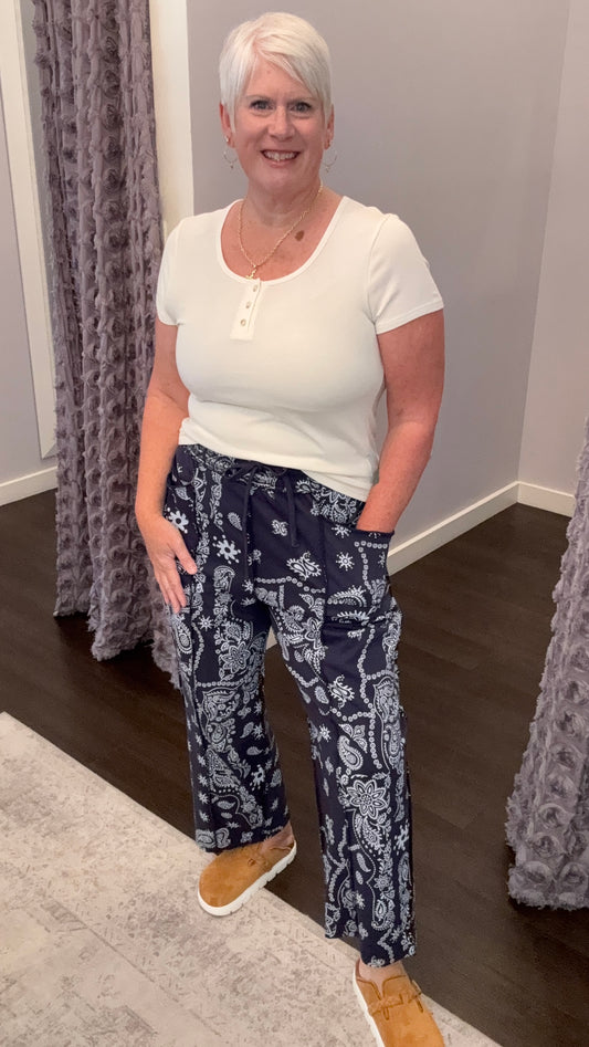 Bandana Babe French Terry Barrel Leg Joggers