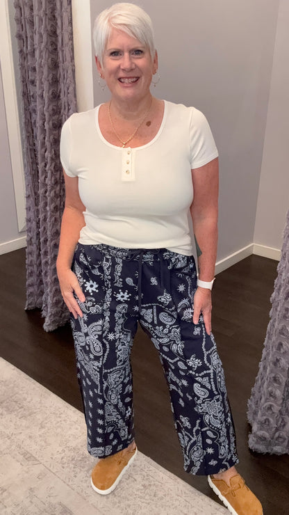 Bandana Babe French Terry Barrel Leg Joggers