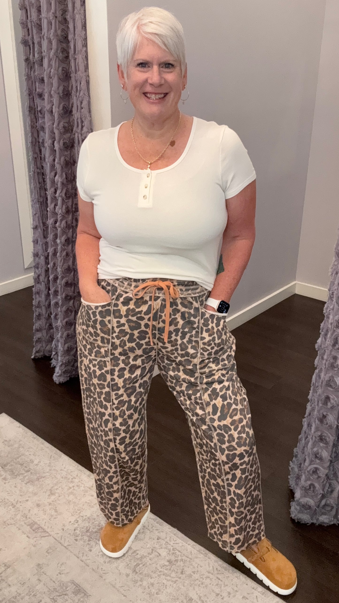 Wildly Yours French Terry Barrel Leg Joggers
