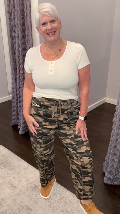 Weekend Warrior French Terry Barrel Leg Joggers