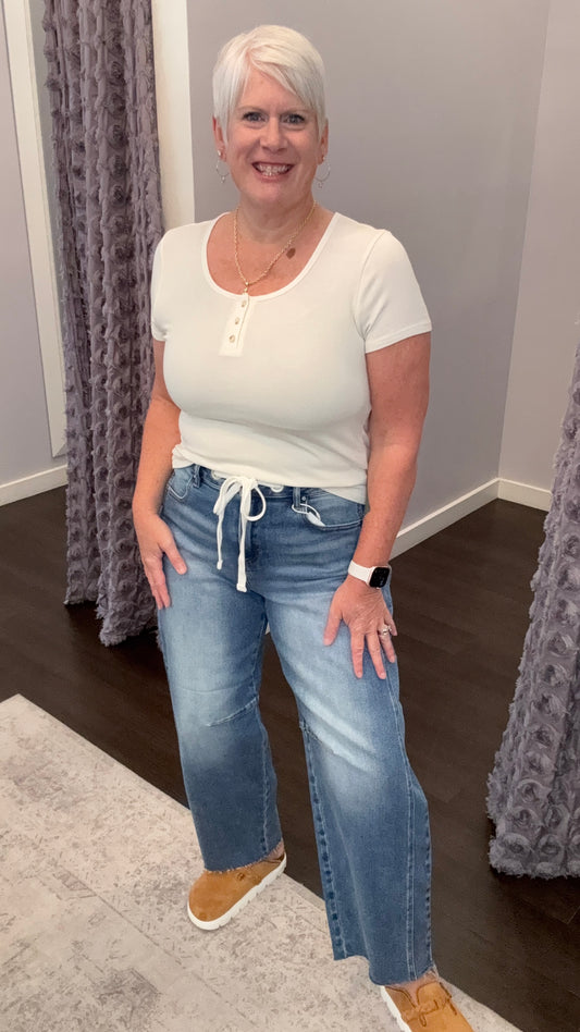 Better Together Barrel Leg Jeans by Risen