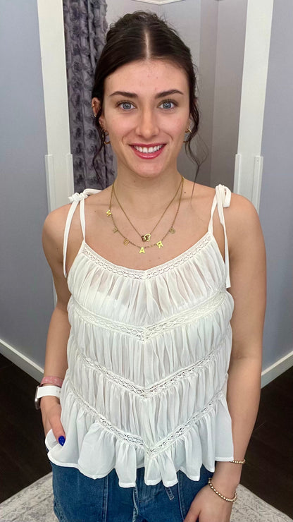 Soft Whispers Tank Top in Buttercream by Dex