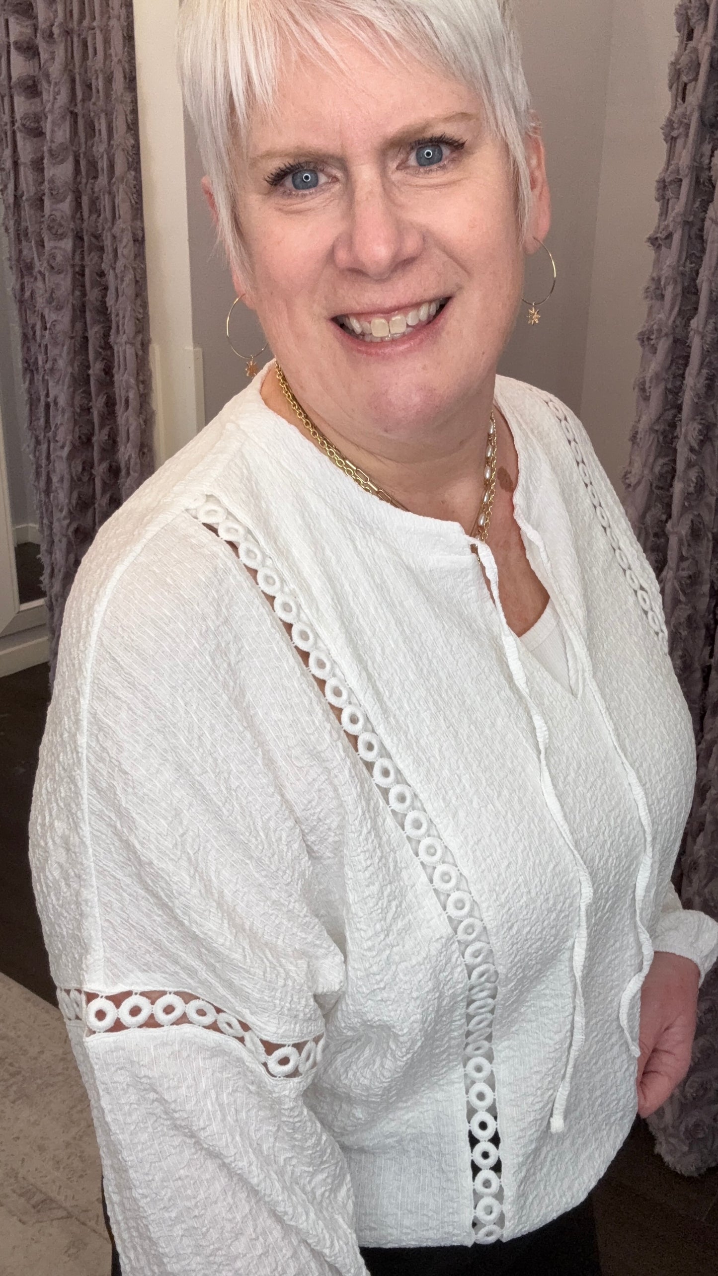 Ivory Halo Textured Top by Dex