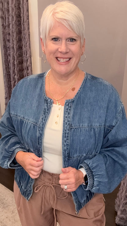 Denim Darling Bomber Jacket by THML