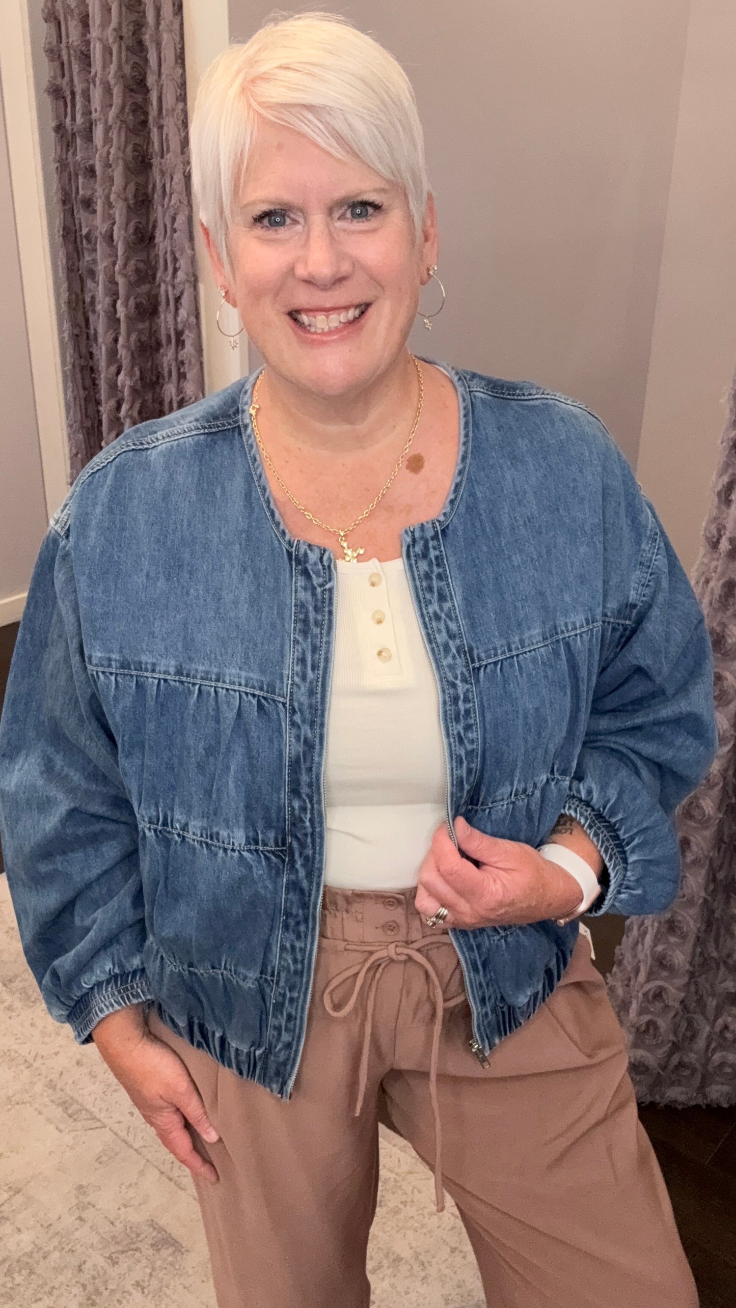 Denim Darling Bomber Jacket by THML