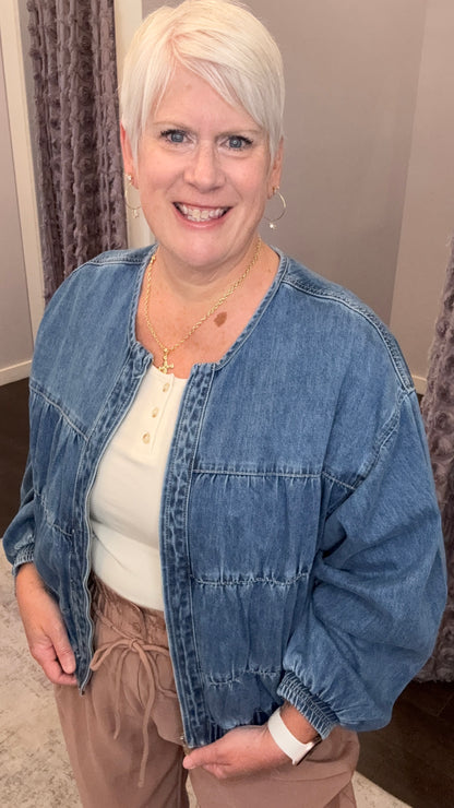 Denim Darling Bomber Jacket by THML