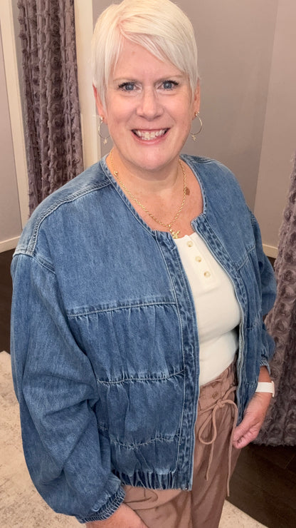Denim Darling Bomber Jacket by THML