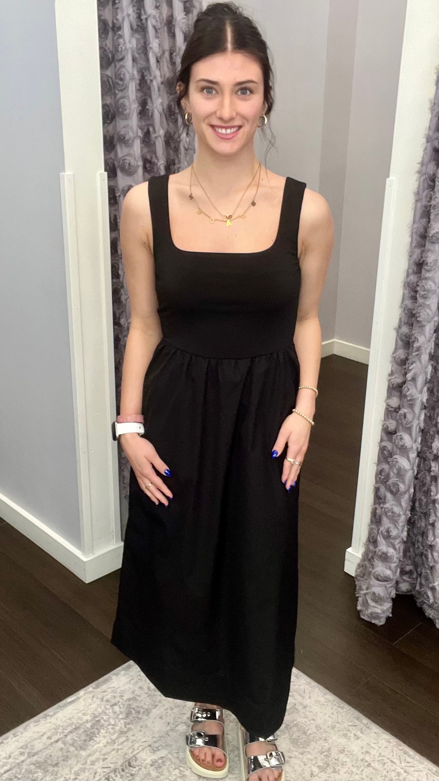 Midnight Grace Midi Dress in Black by Dex