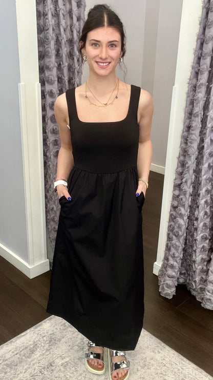 Midnight Grace Midi Dress in Black by Dex