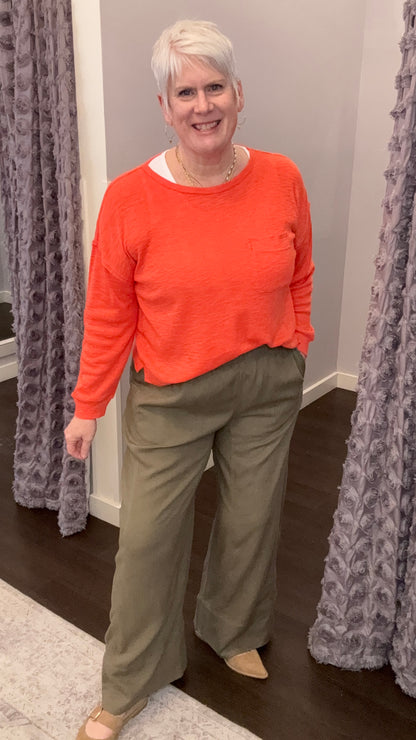 Olive Ease Linen Blend Pants by Dex