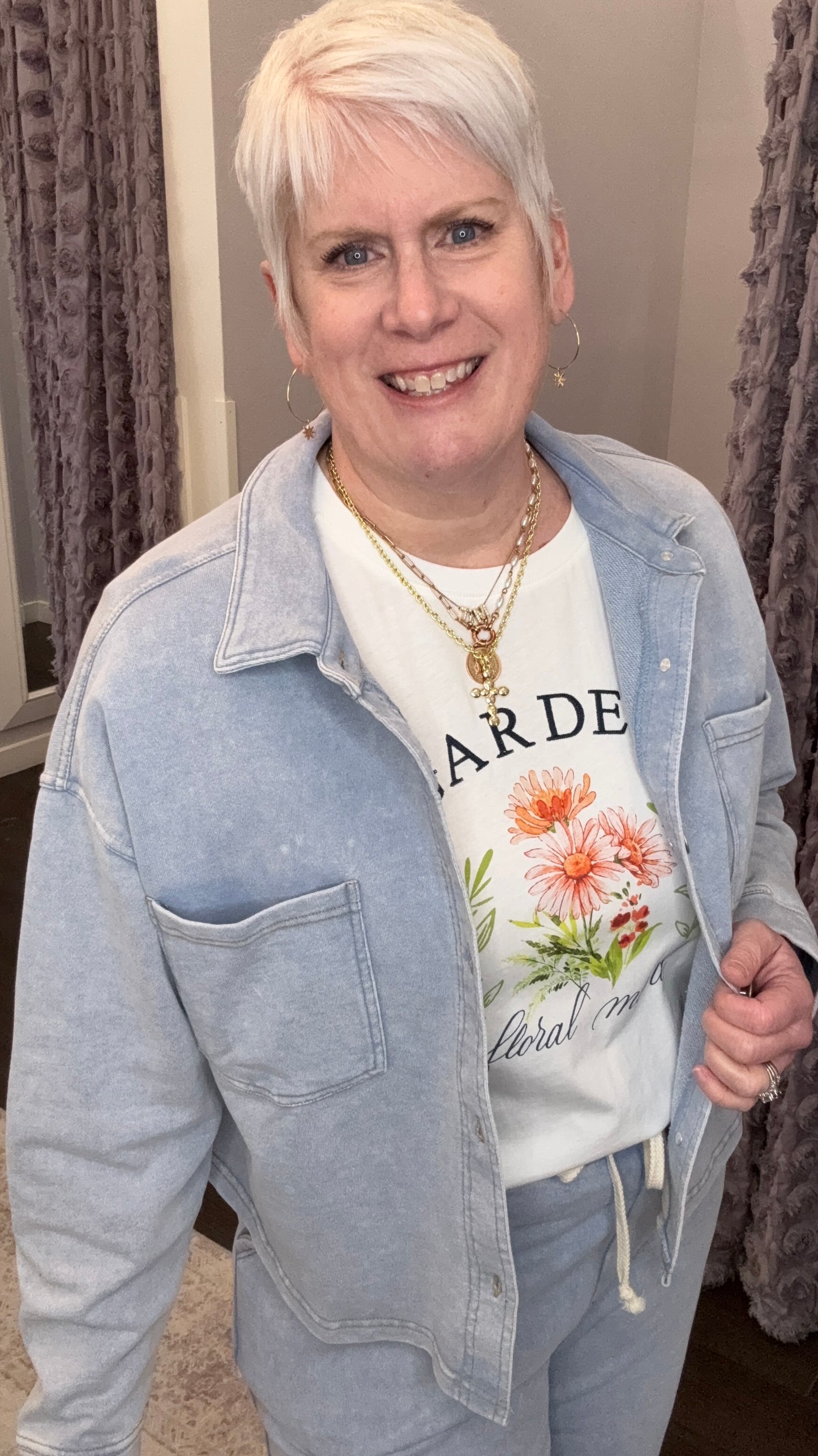 Comfy & Collected Knit Top in Washed Light Blue by Dex