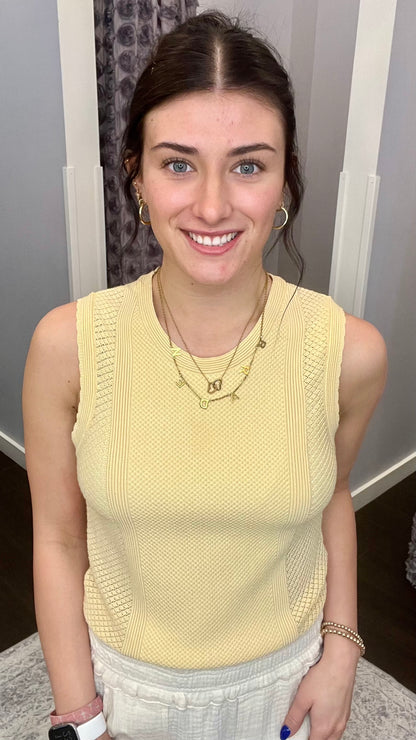 Sunshine Sweater Tank in Lemon Butter by Dex