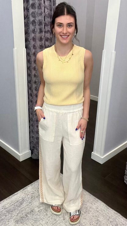 Drift Away Pants in Ecru by Dex