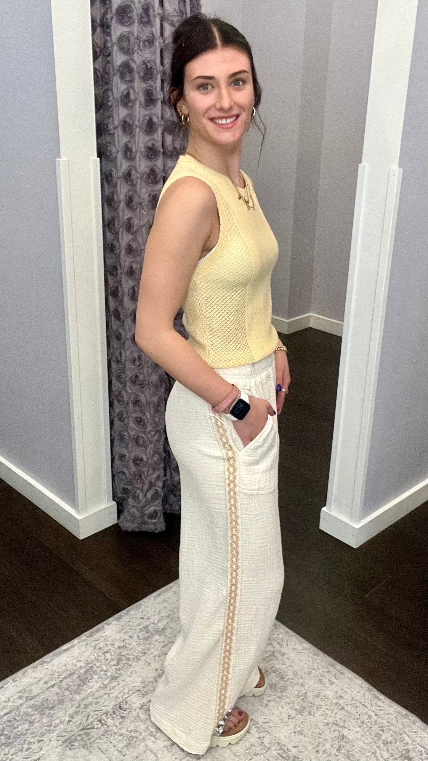 Drift Away Pants in Ecru by Dex