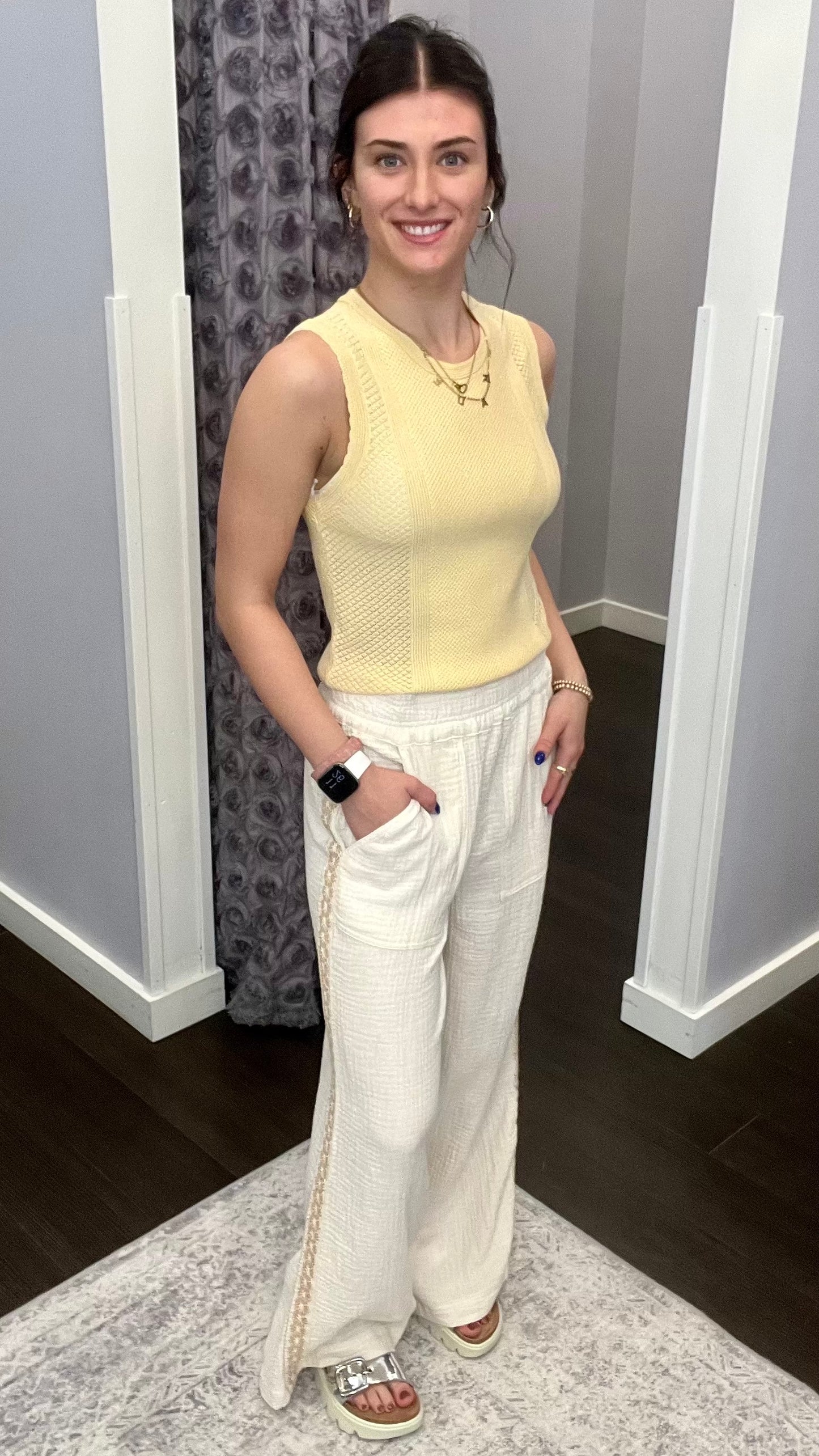 Drift Away Pants in Ecru by Dex