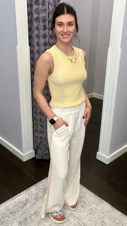 Drift Away Pants in Ecru by Dex