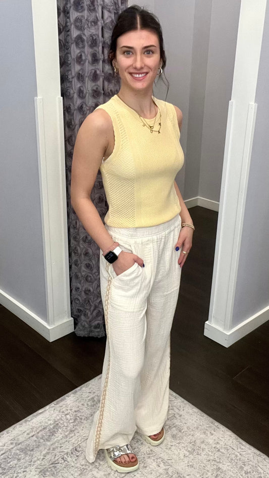 Drift Away Pants in Ecru by Dex