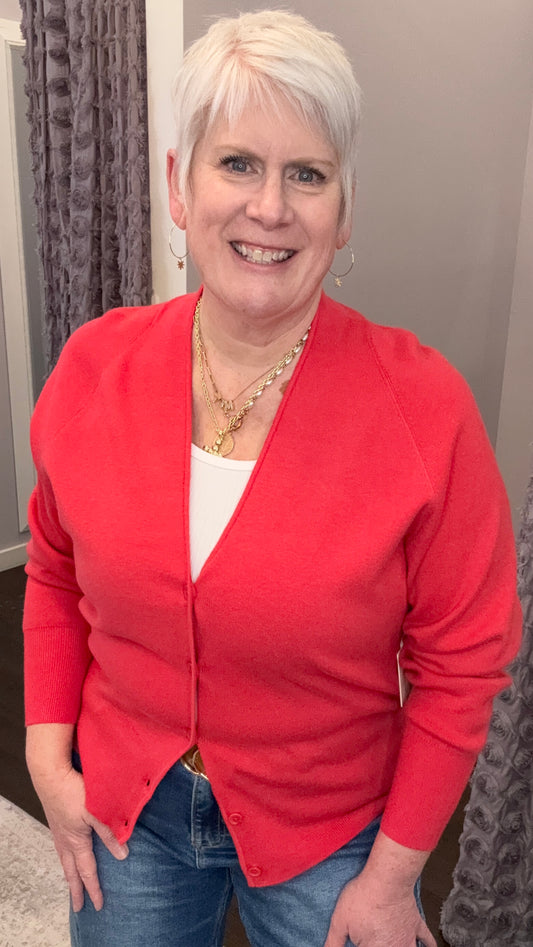 Coral Crush Cardigan by Dex