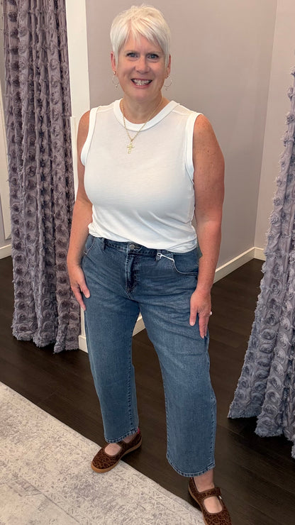 Lasso Mid Rise Jeans in Hazlett by Dear John